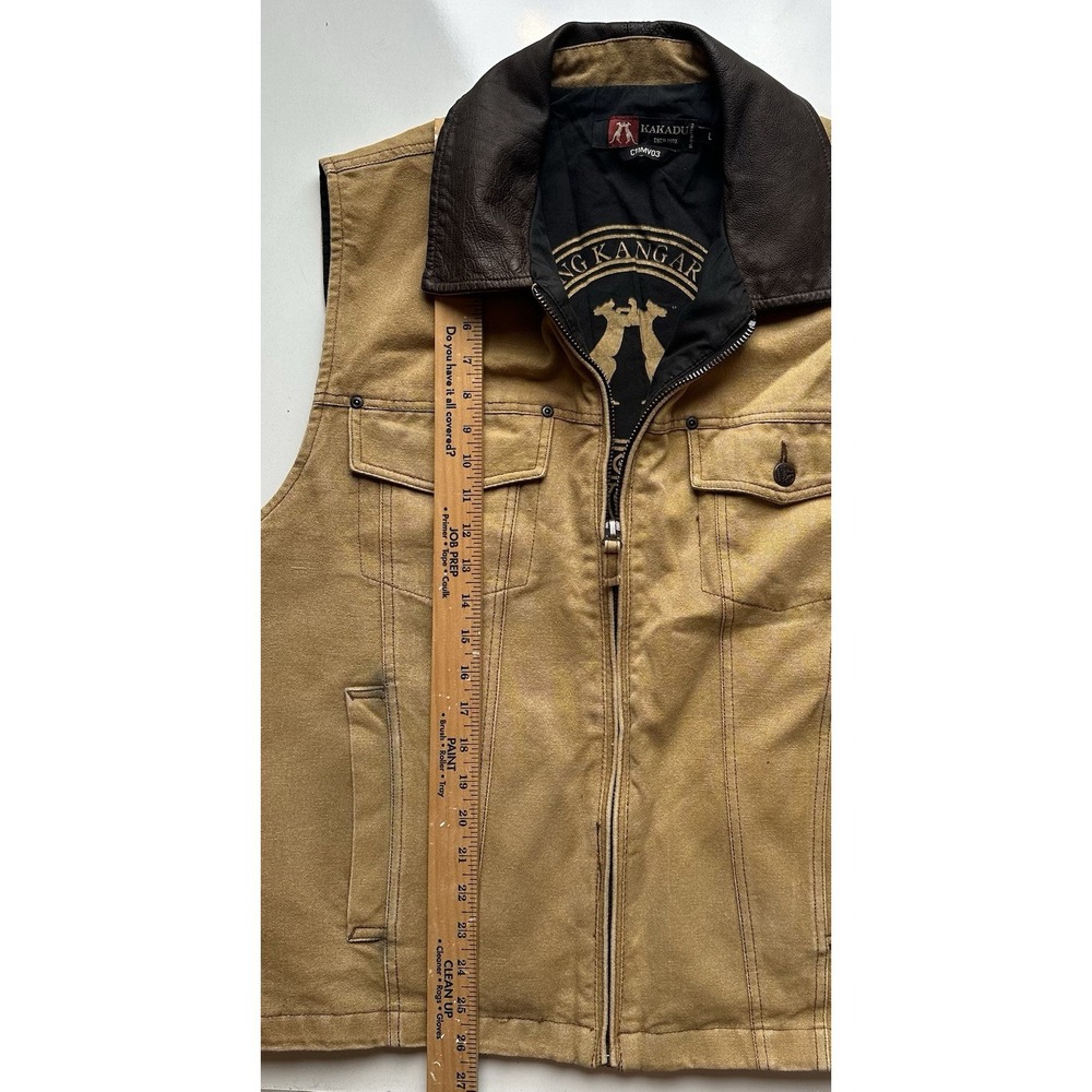 Kakadu Traders Australia Kelly Concealed Carry Vest Men L Brown Canvas - Picture 3 of 12